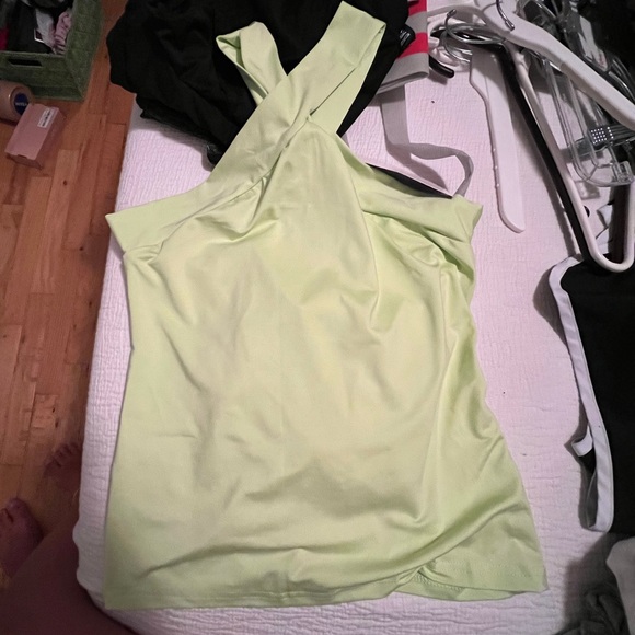 Lime Green Cross Neck - Picture 4 of 4